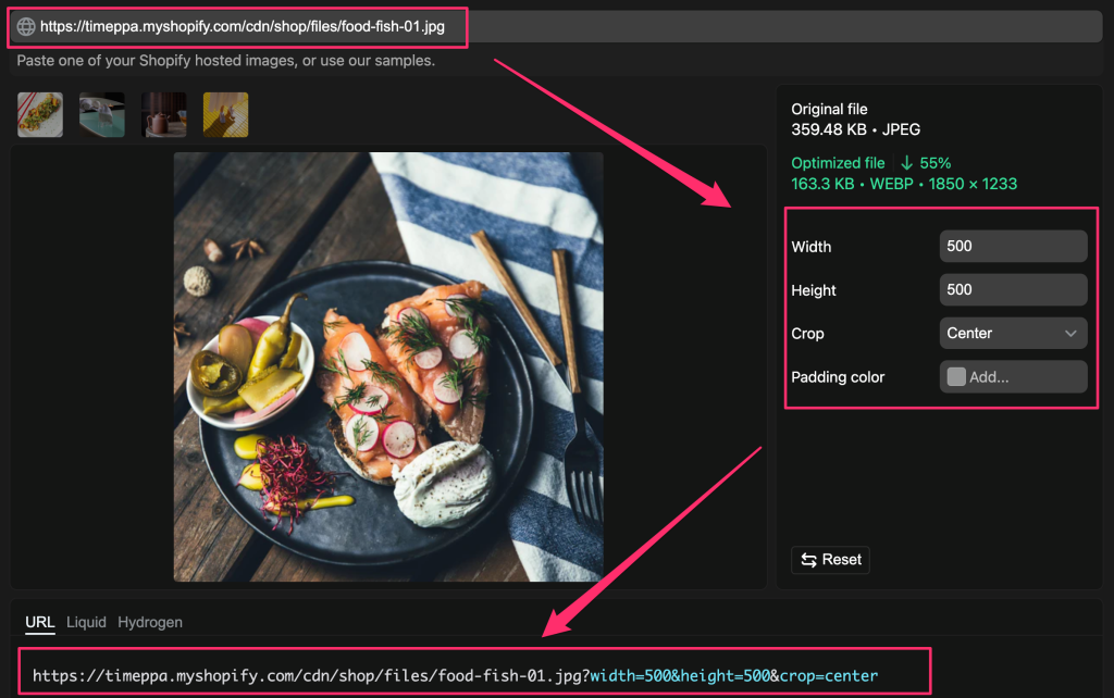 Shopifyの画像URLをパラメーター付きのリサイズURLにする方法