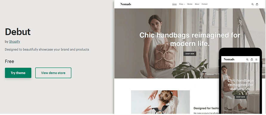 Shopify のレガシィテーマ「Debut」